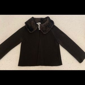 Nine West Brown Cardigan Med Wool Blend 3/4 Sleeve